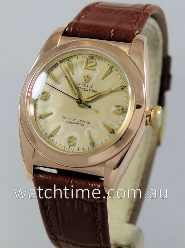 Rolex Bubble-Back 18K Pink-Gold  c.1948