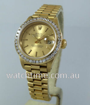 Rolex Ladies Datejust 18k Yellow-Gold  A/M Diamonds  6917