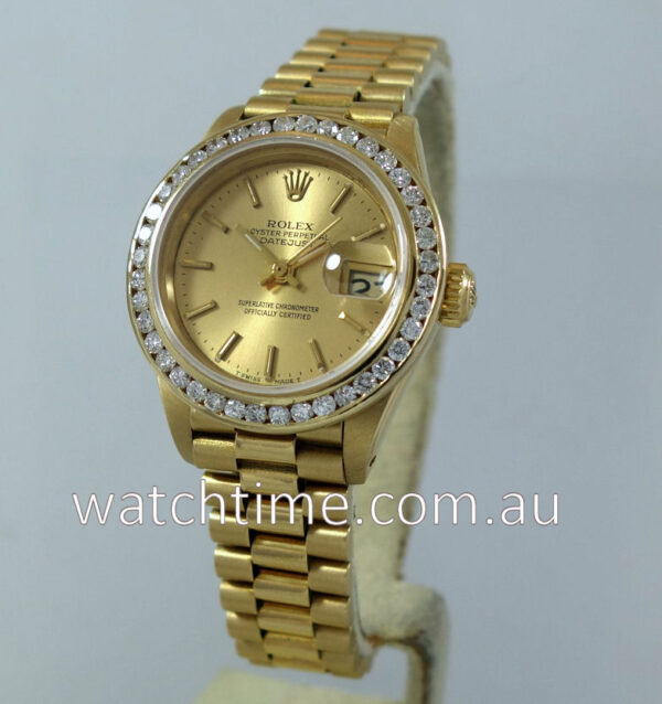 Rolex Ladies Datejust 18k Yellow-Gold  A/M Diamonds  6917
