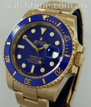 Rolex Submariner 18k Gold  Blue dial   bezel  116618LB