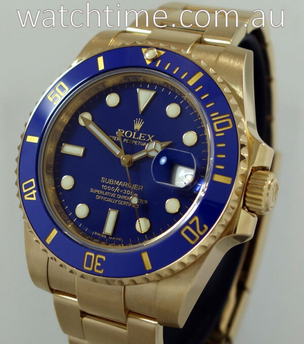 Rolex Submariner 18k Gold  Blue dial / bezel  116618LB