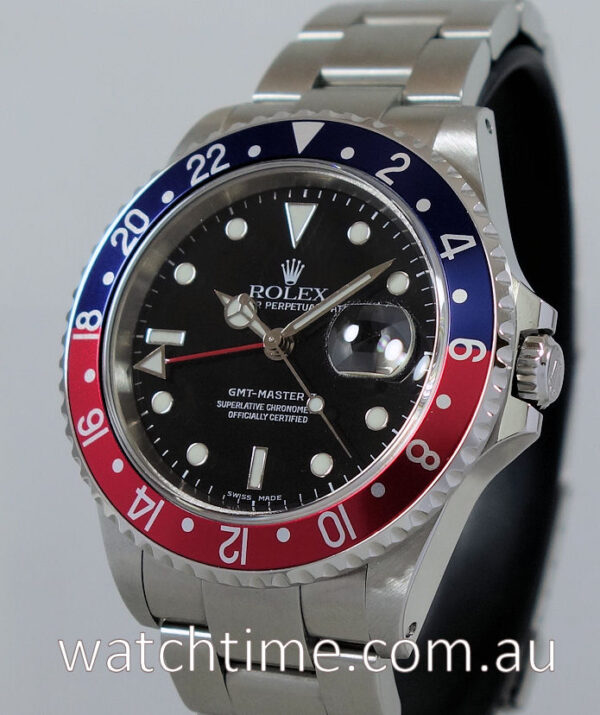 ROLEX GMT MASTER II  "Pepsi"  16710  Box & Service Card
