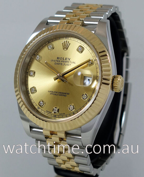 Rolex Datejust 41mm 18k & Steel, Diamond-dial 126333