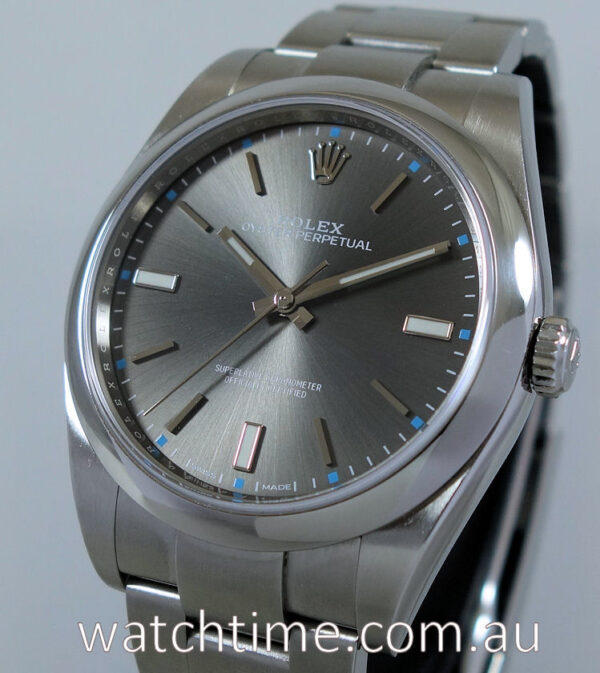 Rolex Oyster 39  Dark-Rhodium dial  114300  Full Set!