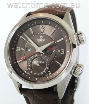 Tudor Heritage Advisor ALARM  Brown Dial "AS NEW" Box & Card