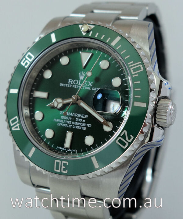 Rolex Submariner 116610LV  GREEN HULK  Full Set, 2011. Rolex Service.
