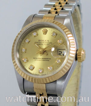 Rolex Lady Datejust 18k   Steel  Diamond-dial 69173 B P