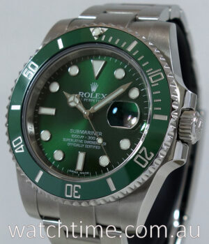 Rolex Submariner HULK 116610LV  2014  Full Set!