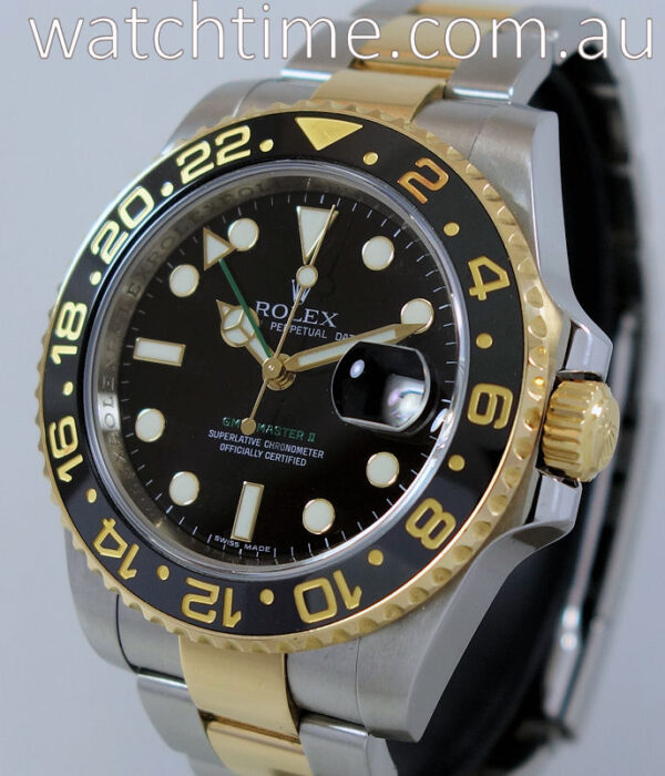 Rolex GMT II 18k Gold & Steel 116713LN 2009 Box & Papers