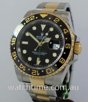 Rolex GMT II 18k Y/Gold & Steel 116713LN  2014 B&P