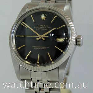 Rolex Datejust 36 Black-dial  White-Gold Bezel 16014