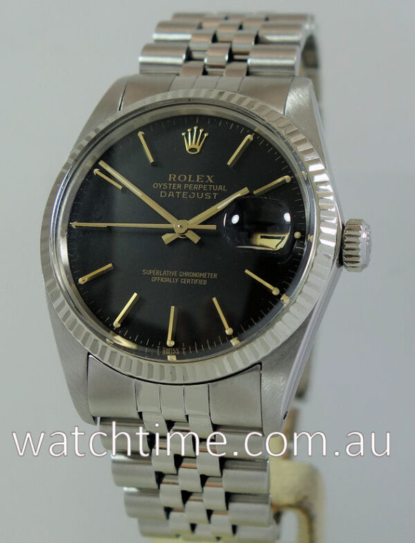 Rolex Datejust 36 Black-dial, White-Gold Bezel 16014