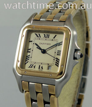 Cartier Panthere  18k Gold & Steel  Midsize, 3 Rows of Gold