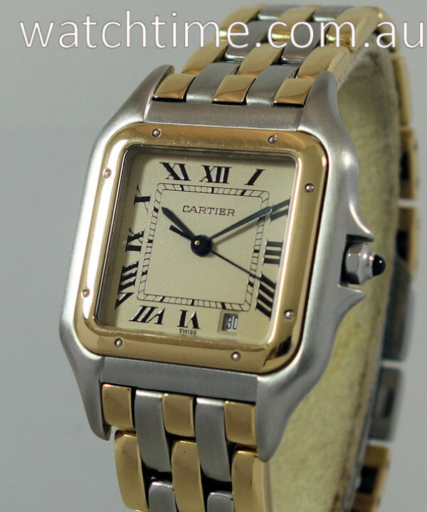 Cartier Panthere  18k Gold & Steel  Midsize, 3 Rows of Gold