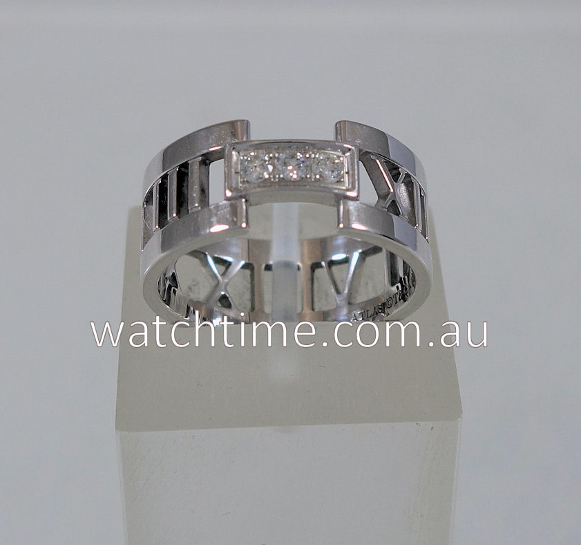 Tiffany & Co ATLAS Ring 18k White-Gold & Diamonds 