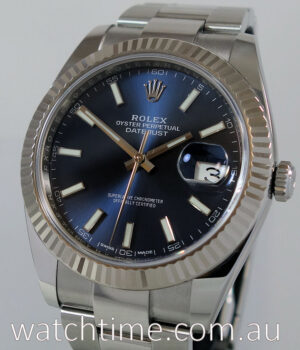 Rolex Datejust 41 Blue dial  White-Gold bezel 126334