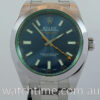 Rolex Milgauss Blue Dial, Green Crystal  116400GV