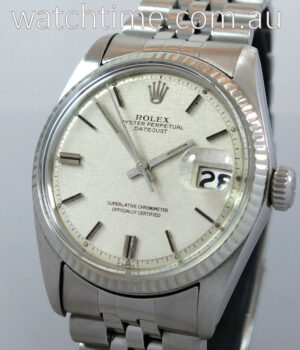 Rolex Datejust, 36mm White-Gold bezel Rare Linen Dial 1600
