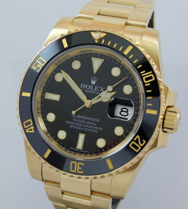 Rolex Submariner  116618LN  18k Yellow-Gold Full Set