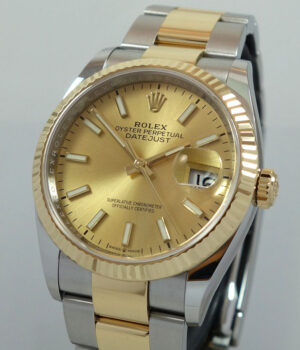 Rolex Datejust 36 Steel   18k Yellow-Gold  126233  B P 2021  AS NEW 