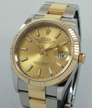 Rolex Datejust 36 Steel & 18k Yellow-Gold, 126233  B&P 2021 "AS NEW"