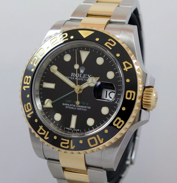 Rolex GMT Master 18k & Steel  116713LN  Box & Papers