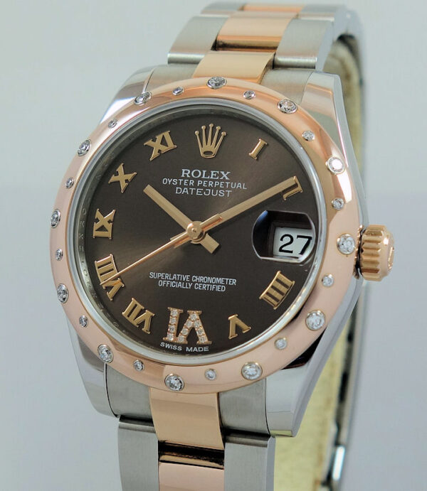Rolex Datejust 31mm Chocolate dial, Diamond Bezel 178341
