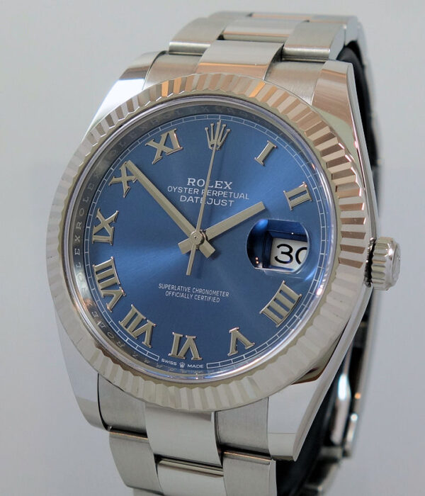 Rolex Datejust 41 Blue dial, White-Gold bezel 126334 Box & Card 2019