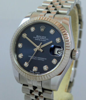 Rolex Datejust 31 Steel  Blue Diamond dial 178274 BOX   CARD JAN 2017