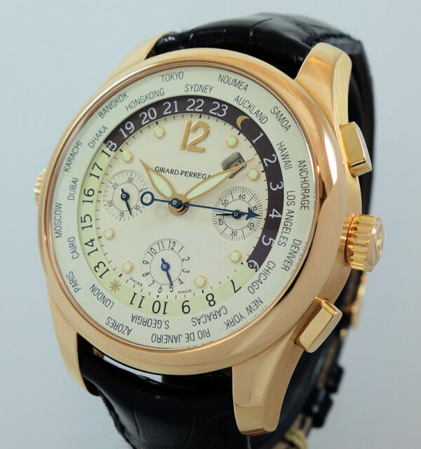 Girard Perregaux Worldtimer Chronograph 18k Gold ref: 49800 2015 Box & Papers