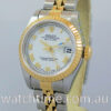 Rolex Lady Datejust 18k & Steel, White Roman dial 69173 B&P