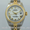 Rolex Lady Datejust 18k & Steel, White Roman dial 69173 B&P