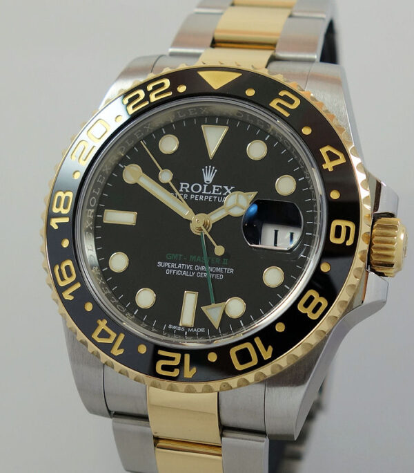 Rolex GMT Master 18k & Steel  116713LN  Box & Papers 2015