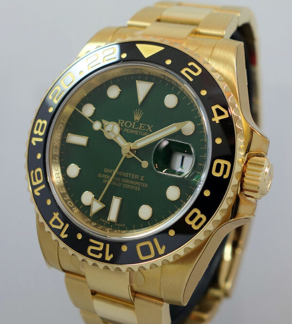 Rolex GMT 116718LN  18k Y/Gold Green Dial  IN PLASTIC