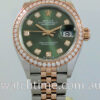 DSC00993 Rolex Lady Datejust 28mm 279381 Olive Diamond dial & Diamond bezel