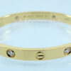 DSC01214 18k Yellow-Gold Cartier Love Bracelet, 18k Yellow-Gold, 4 Diamonds, Size 16 Box & Receipt