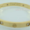 18k Yellow-Gold Cartier Love Bracelet, 18k Yellow-Gold, 4 Diamonds, Size 16 Box & Receipt