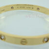 DSC01216 18k Yellow-Gold Cartier Love Bracelet, 18k Yellow-Gold, 4 Diamonds, Size 16 Box & Receipt