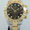 Rolex Daytona 18k & Steel Black Diamond dial 116523