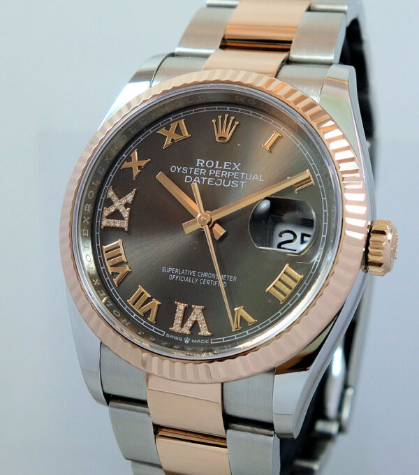 Rolex Datejust 18k Everose & Steel  126231  Rhodium Diamond dial 2020