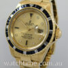 Rolex Submariner 18k Yellow-Gold 16618  Serti-dial, Diamond & Sapphire bezel B&P