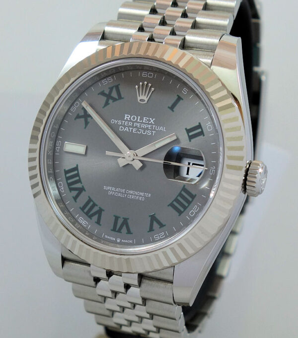 Rolex Datejust 41mm 126334  Wimbledon dial, Fluted bezel