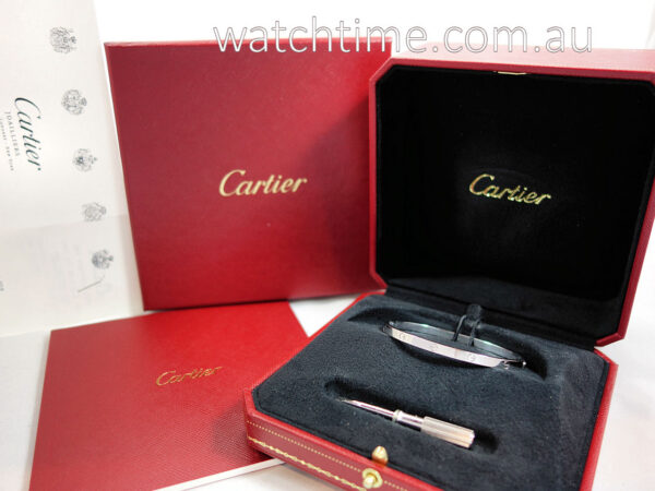 CARTIER LOVE Bracelet 18k White-Gold (Size 16) B6047416