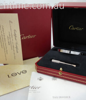 CARTIER LOVE Bracelet 18k White-Gold  Size 16   B603516