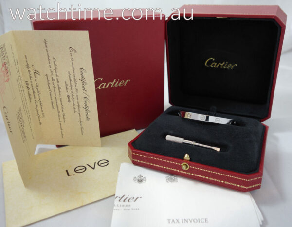 CARTIER LOVE Bracelet 18k White-Gold (Size 16)  B603516