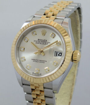 Rolex Lady-Datejust 279173 Silver Diamond-dial  B&P 2021