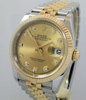 Rolex Datejust 36 Steel   18k Yellow-Gold  Champagne Diamond dial 126233