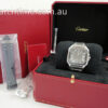 DSC04194 Cartier SANTOS DE CARTIER Large size WSSA0037 BLACK DIAL New in Box! FEB 2022