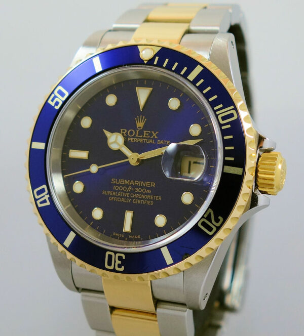 Rolex Submariner 18k & Steel, Blue dial 16613 Complete set!