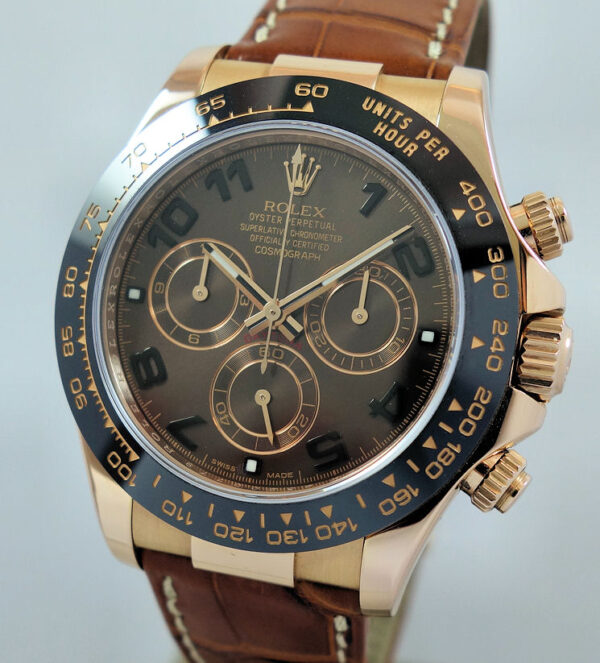 Rolex EVEROSE Daytona 116515 Chocolate Arabic Dial Box & Card